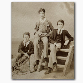 Photograph of Ernie, Monty and Chrissie Eliot (1880s), Port Eliot Collection