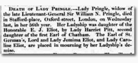 Lady Pringle's Gown Described in 'Newry Telegraph' 11 Oct 1842