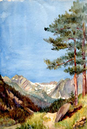 The Shortcut to the Boreon, St Martin Vesubie, June 1921 (Watercolour by EVJ)