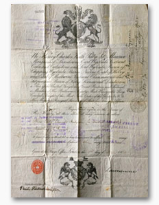 Emily Hodgson's Russian Passport 1903, Front(Courtesy of Liz Gregory)