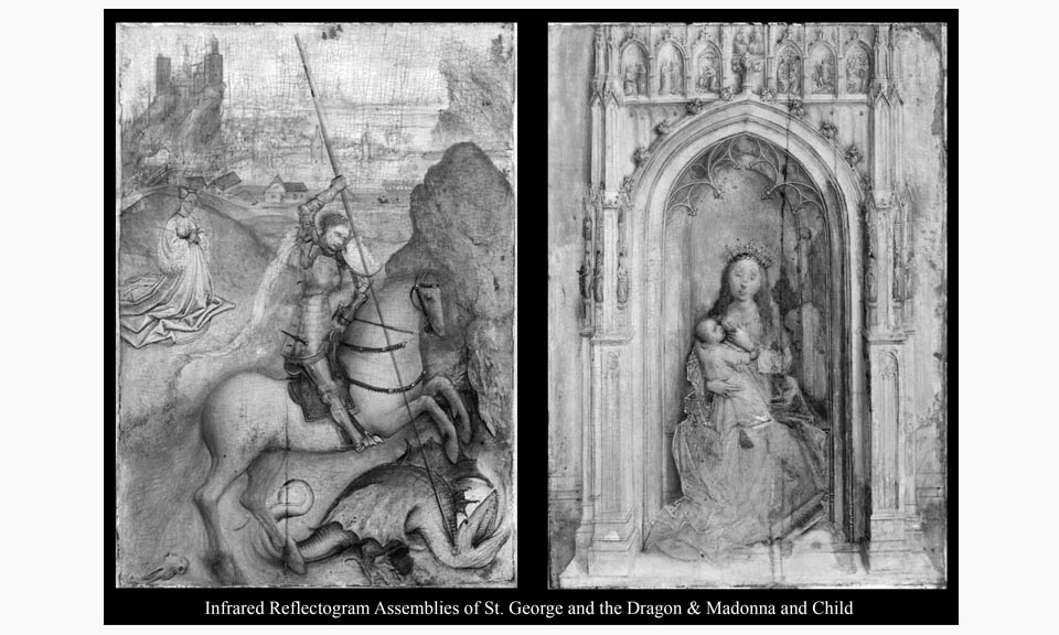St. George and the Dragon and Madonna and Child under Infrared (Click to Enlarge)