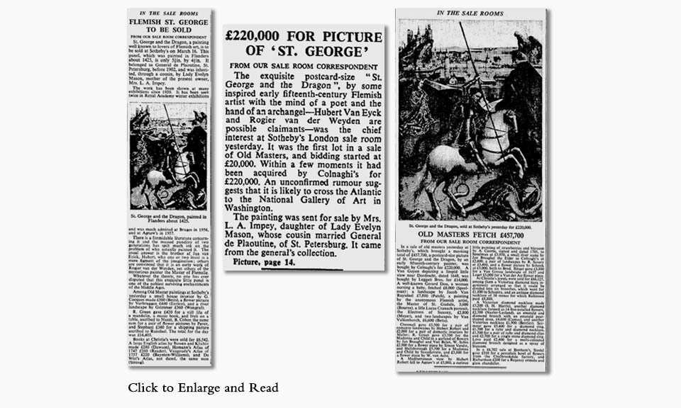 St. George and the Dragon Newspaper Clippings (Click to Enlarge)