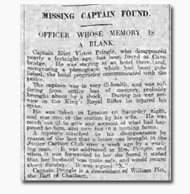 Eliot Victor Pringle Found 'Nottingham Evening Post' 05 Dec 1921