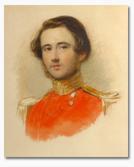 William Henry Wilbraham Pringle as Lieutenant in 22nd Bengal Native Infantry (Watercolour Portrait, 1854)