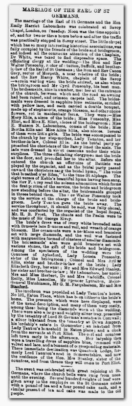Clipping from 'Royal Cornwall Gazette' 21 Oct 1881