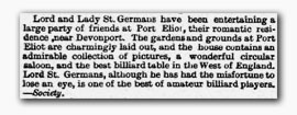Clipping from 'Royal Cornwall Gazette' 06 Nov 1885