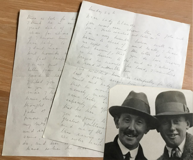 Orignal Letter and Photo of Peach and Mousie (Lord Herbert's Collection)