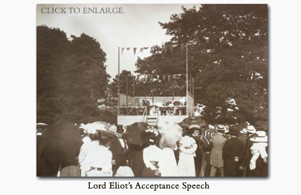 Lord Eliot's Acceptance Speech on 30 Aug 1906 (Port Eliot Collection)