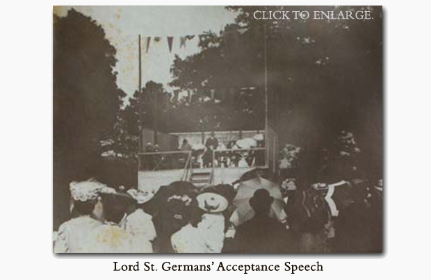 Lord St. Germans' Acceptance Speech on 30 Aug 1906 (Port Eliot Collection)