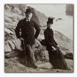 Henry Cornwallis Eliot with May Ponsonby and Blanche Eliot, 17 Dec 1888 (Port Eliot Collection, Box AA 5)