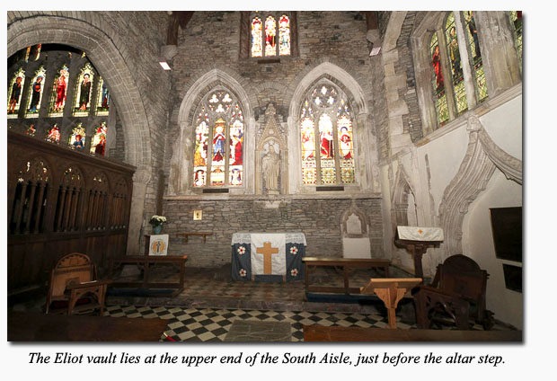 The South Aisle of St. German's Church (Below which is the Eliot Vault)